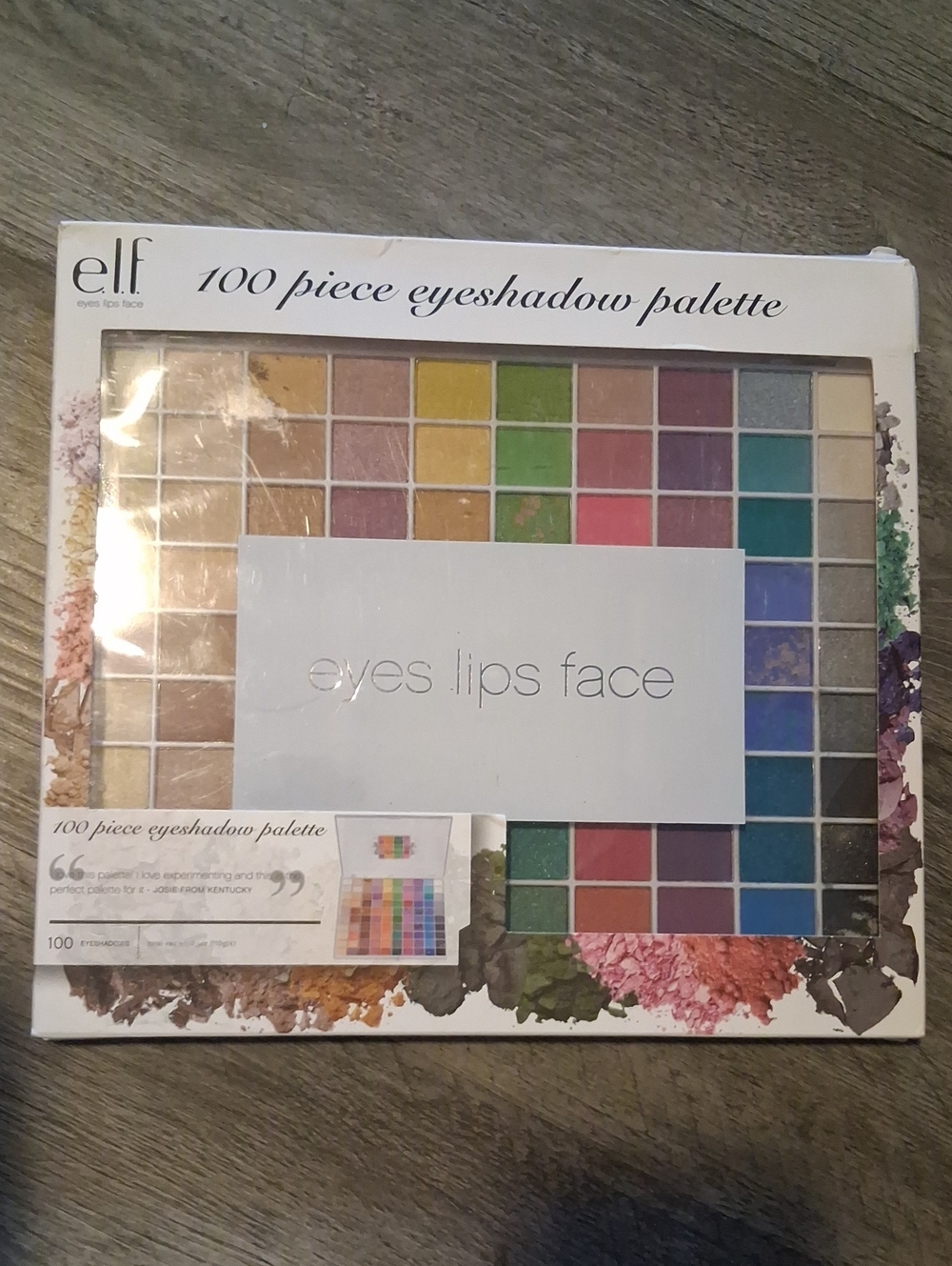 e.l.f. 100-Piece Eyeshadow Palette — Multishade Neutrals & Brights-Bnip